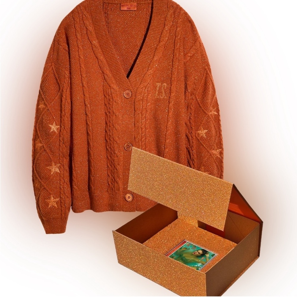 Taylor Swift TLOAS Orange Cable Knit Cardigan box set
